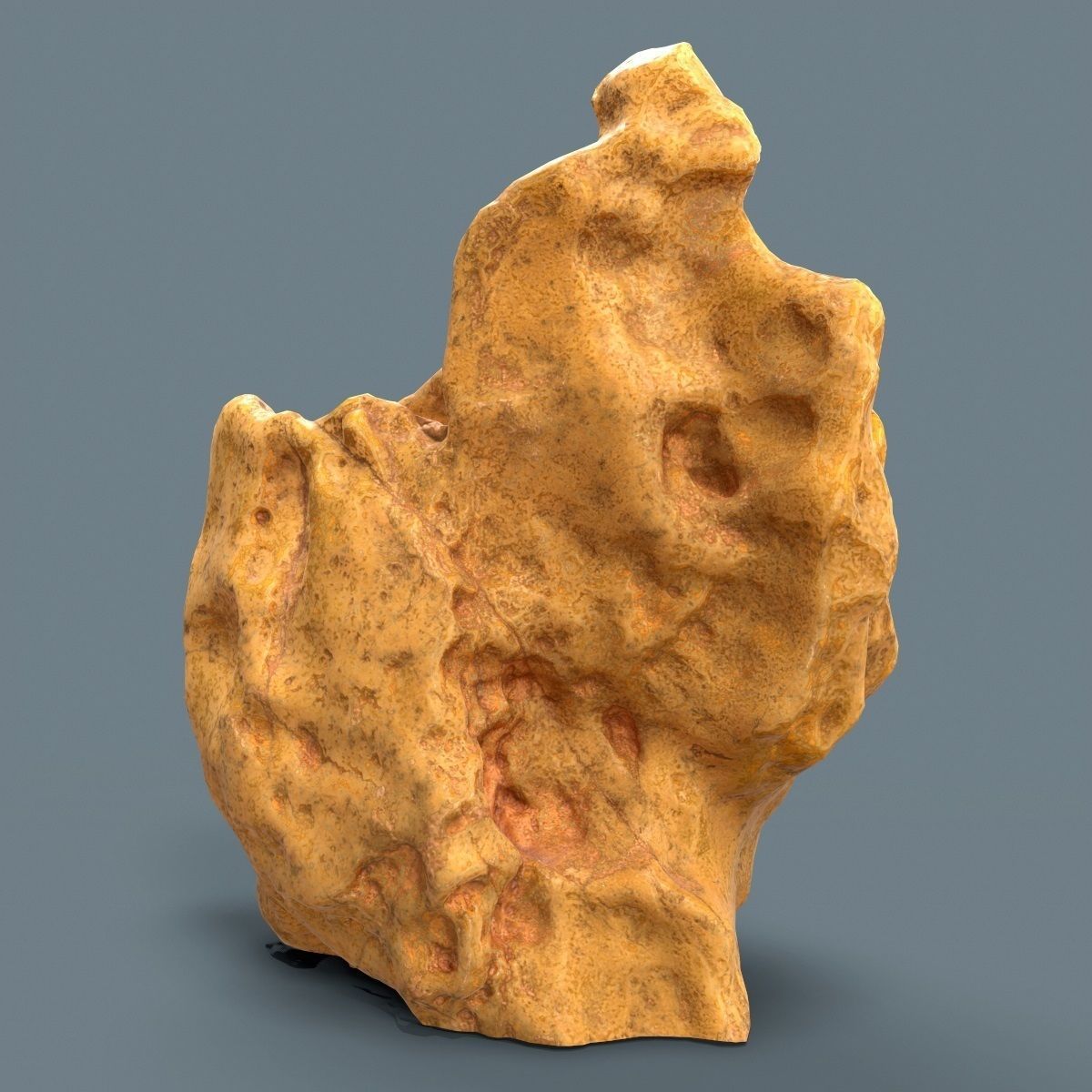 Orange Suiseki Rock Low-poly 3D model_3