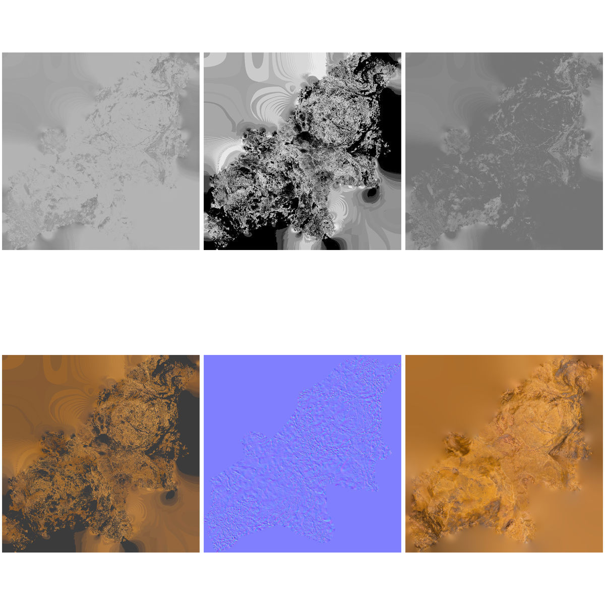 Orange Suiseki Rock Low-poly 3D model_6