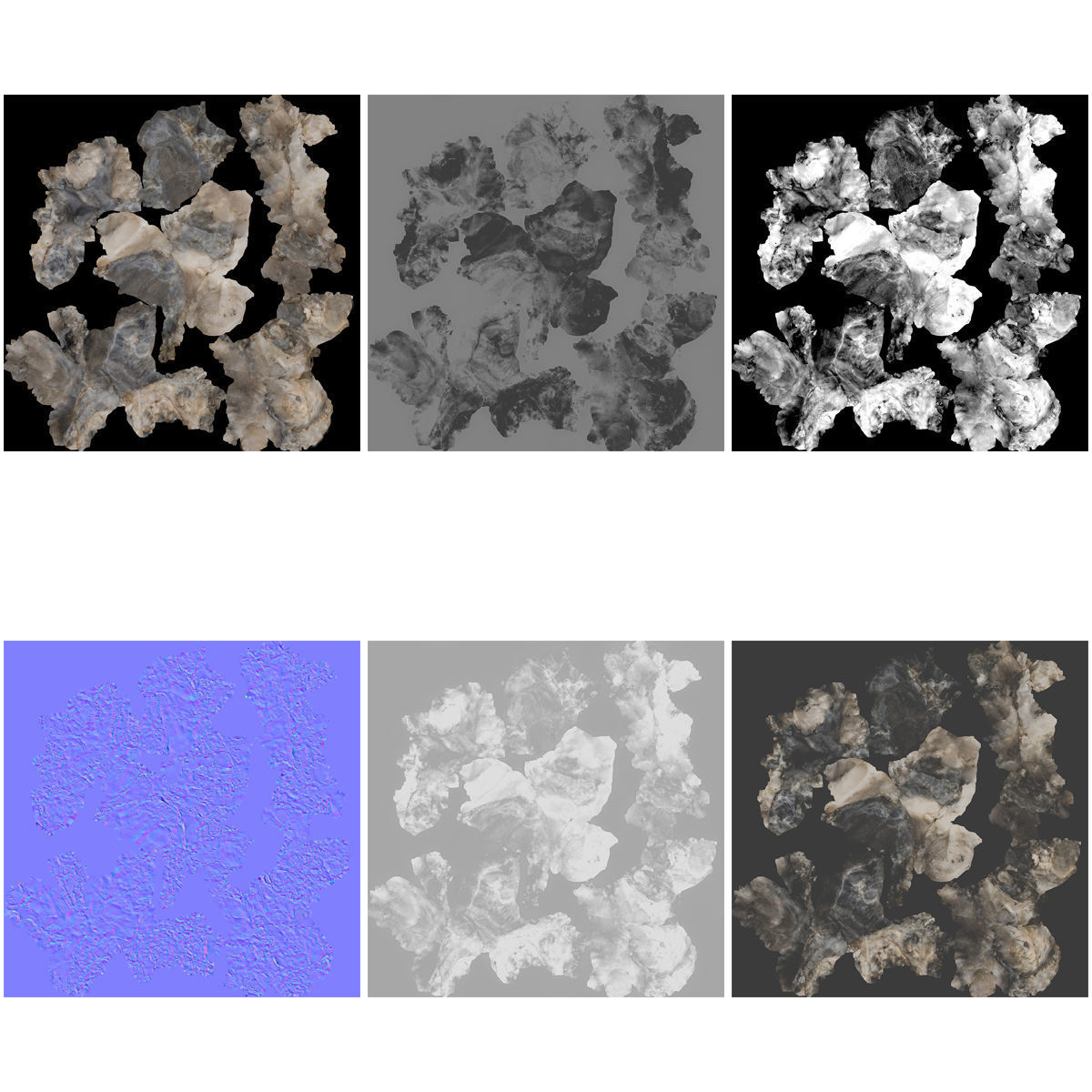 Large Overhanging Green and White Rock Low-poly 3D model_6