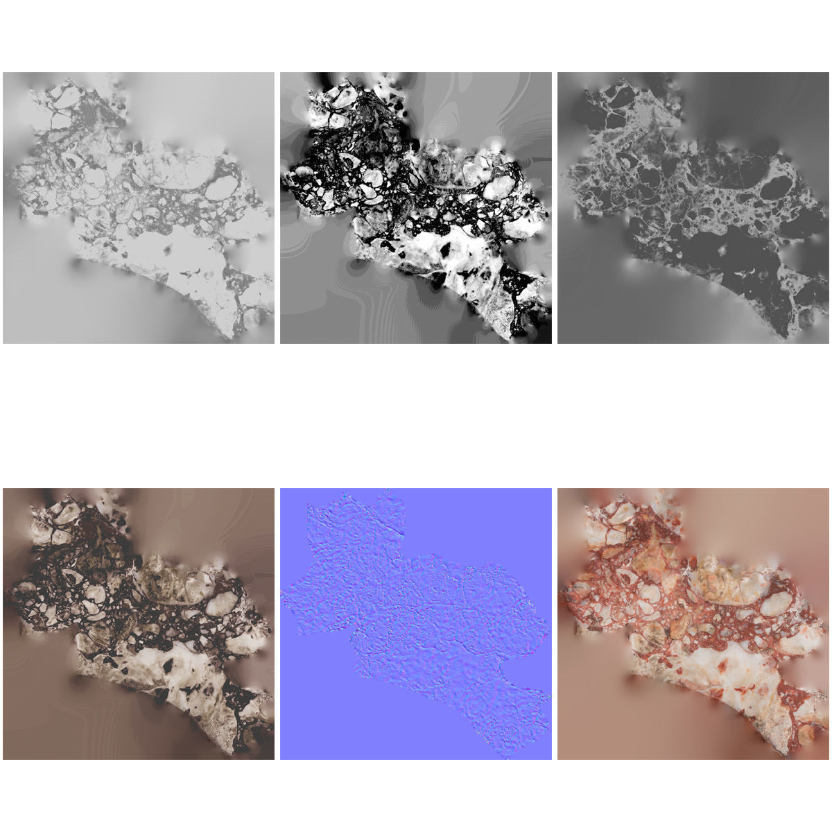 Pearl Brick Decoration Rock Low-poly 3D model_6