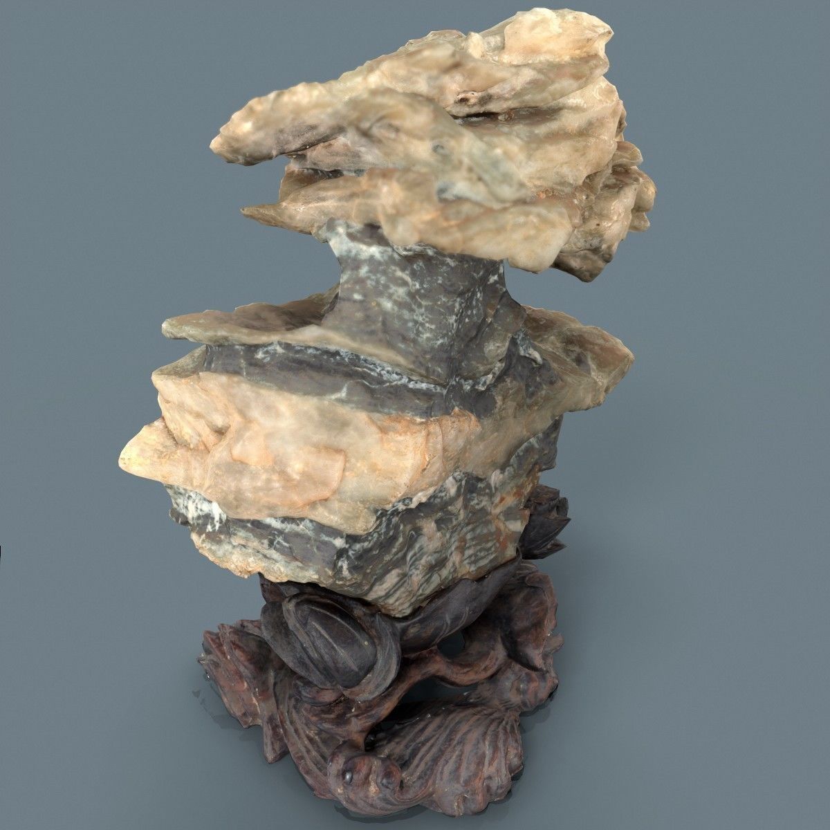 Crystal Rock Layerd Decoration Suiseki Low-poly 3D model_2