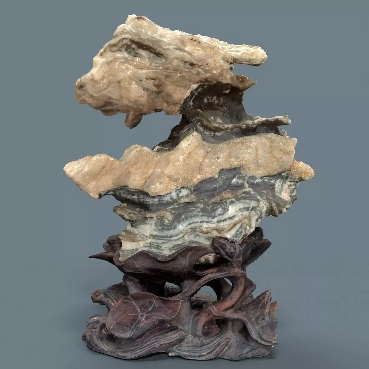 Crystal Rock Layerd Decoration Suiseki Low-poly 3D model_0