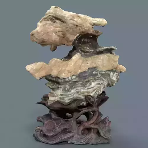 Crystal Rock Layerd Decoration Suiseki Low-poly 3D model
