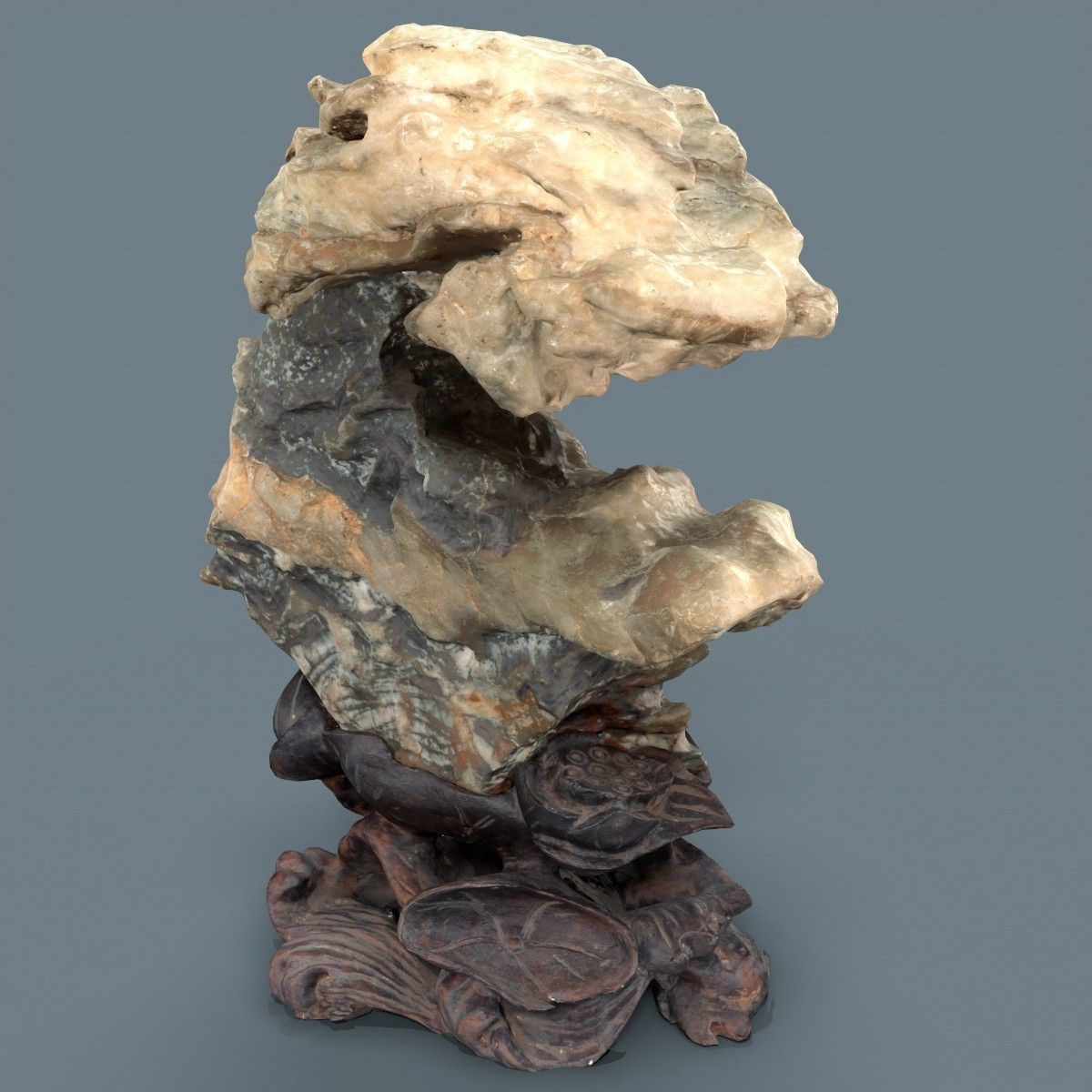 Crystal Rock Layerd Decoration Suiseki Low-poly 3D model_3