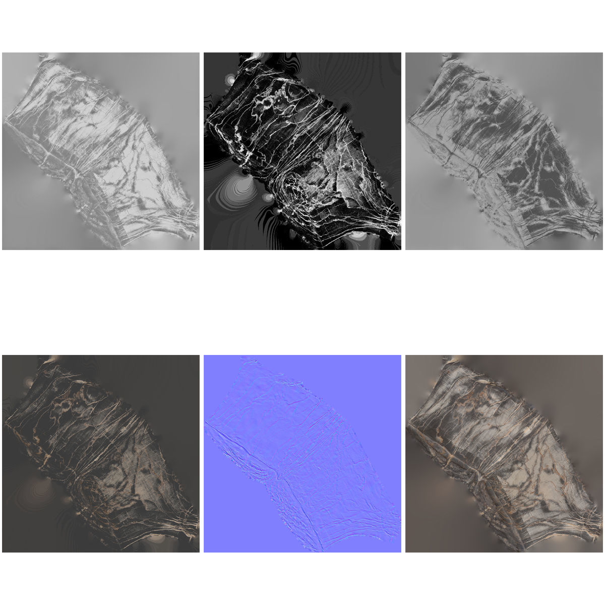 Marble Vain Cliff Mountain Hill Low-poly 3D model_6