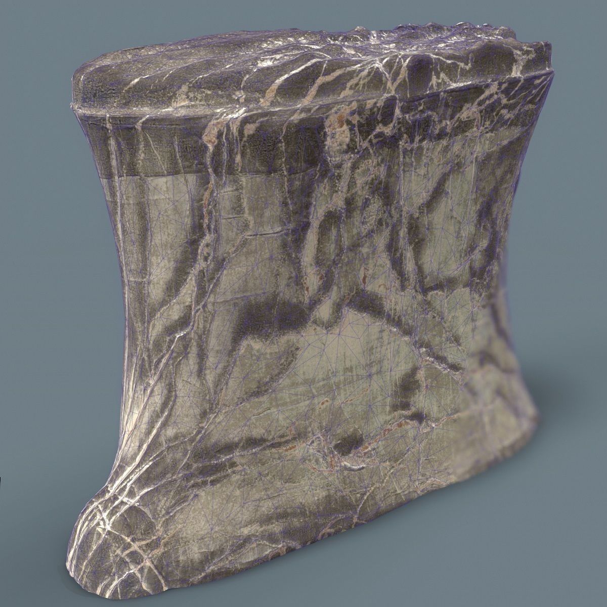 Marble Vain Cliff Mountain Hill Low-poly 3D model_5