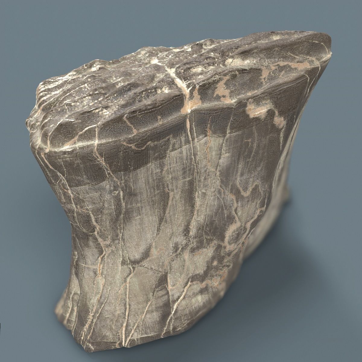 Marble Vain Cliff Mountain Hill Low-poly 3D model_4