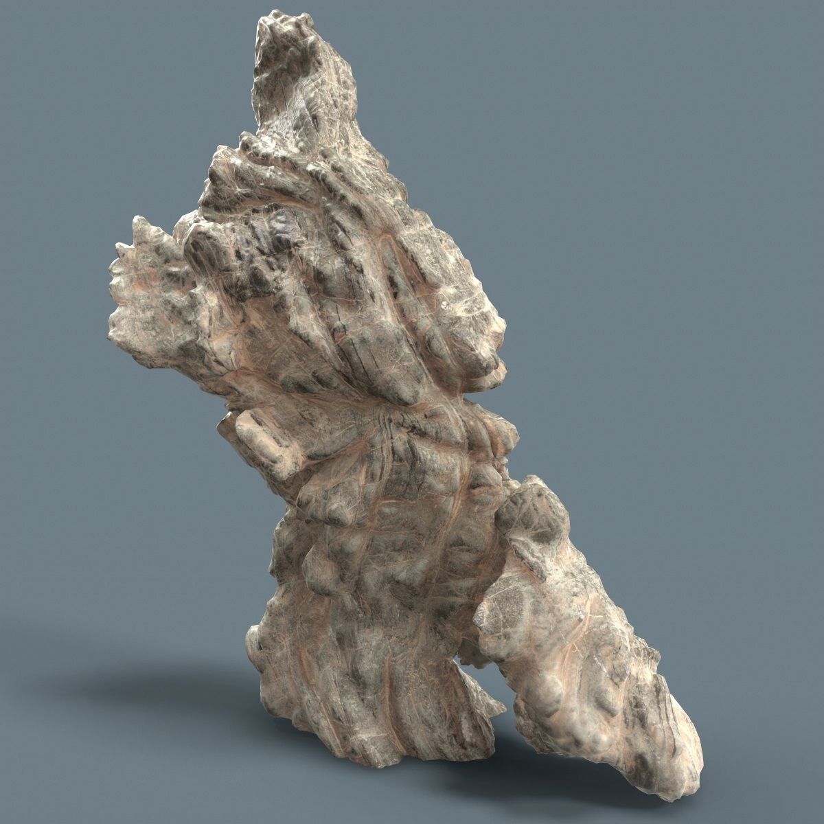 Grey Stylized Mountain Low-poly 3D model_2