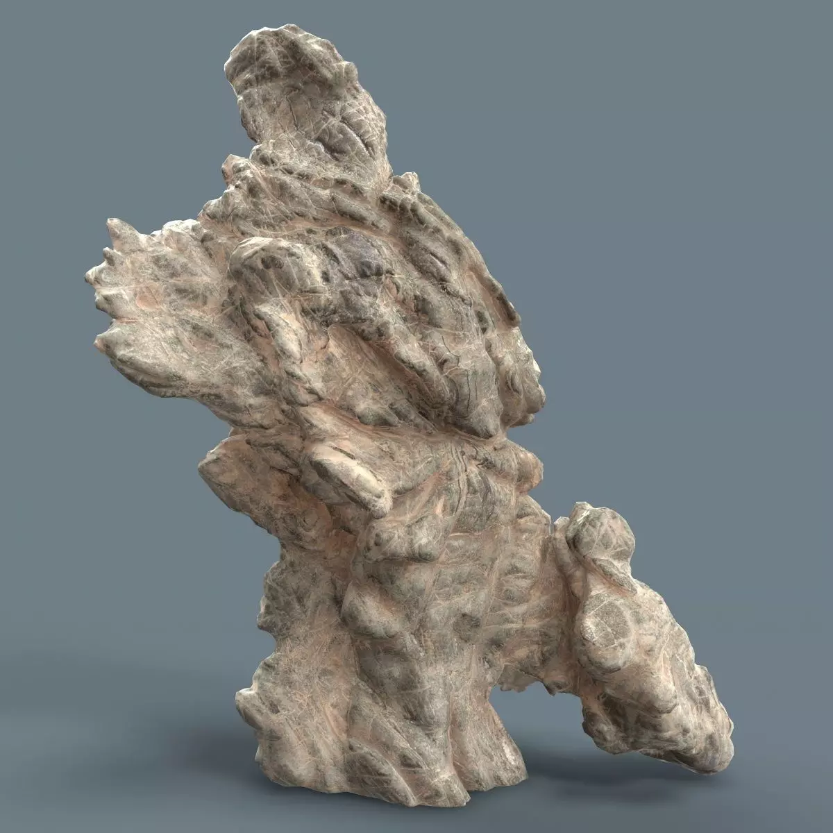 Grey Stylized Mountain Low-poly 3D model_0