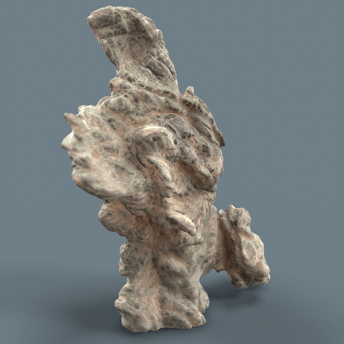 Grey Stylized Mountain Low-poly 3D model_4