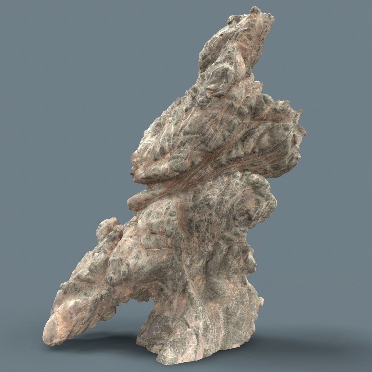 Grey Stylized Mountain Low-poly 3D model_3