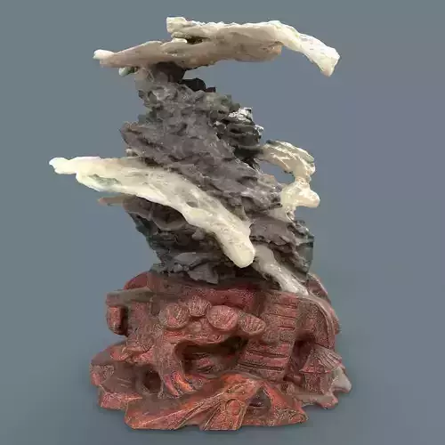 Suiseki Interior Decoration Grey Marble Mountain