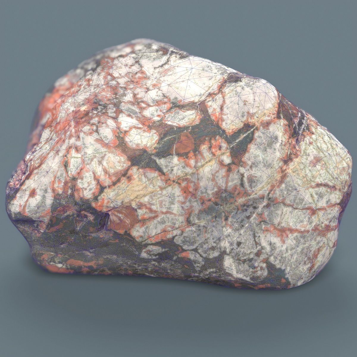 Marble Suiseki Rock Low-poly 3D model_5