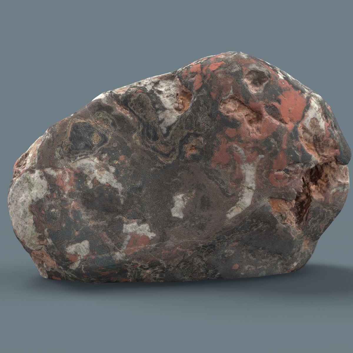 Marble Suiseki Rock Low-poly 3D model_4
