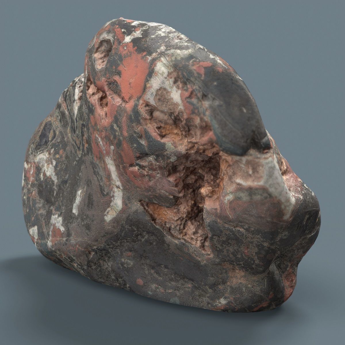 Marble Suiseki Rock Low-poly 3D model_2