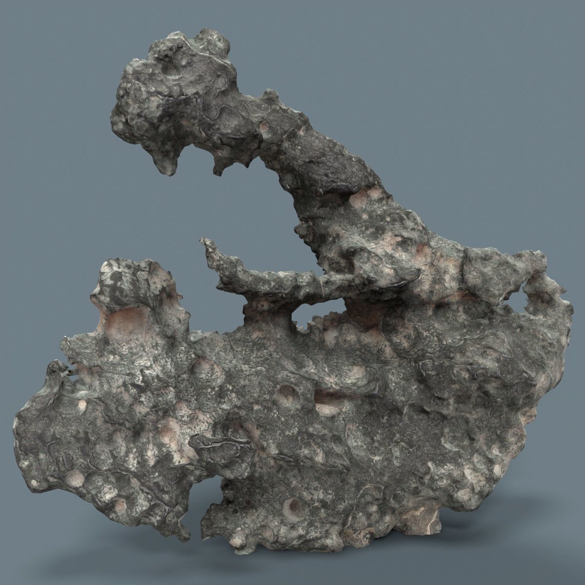 Grey Stylized Rock Low-poly 3D model_3