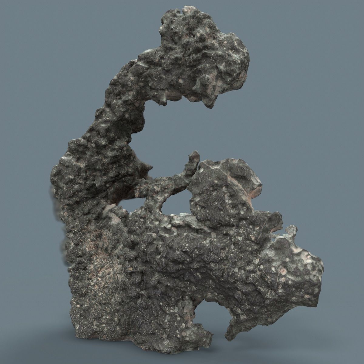Grey Stylized Rock Low-poly 3D model_4