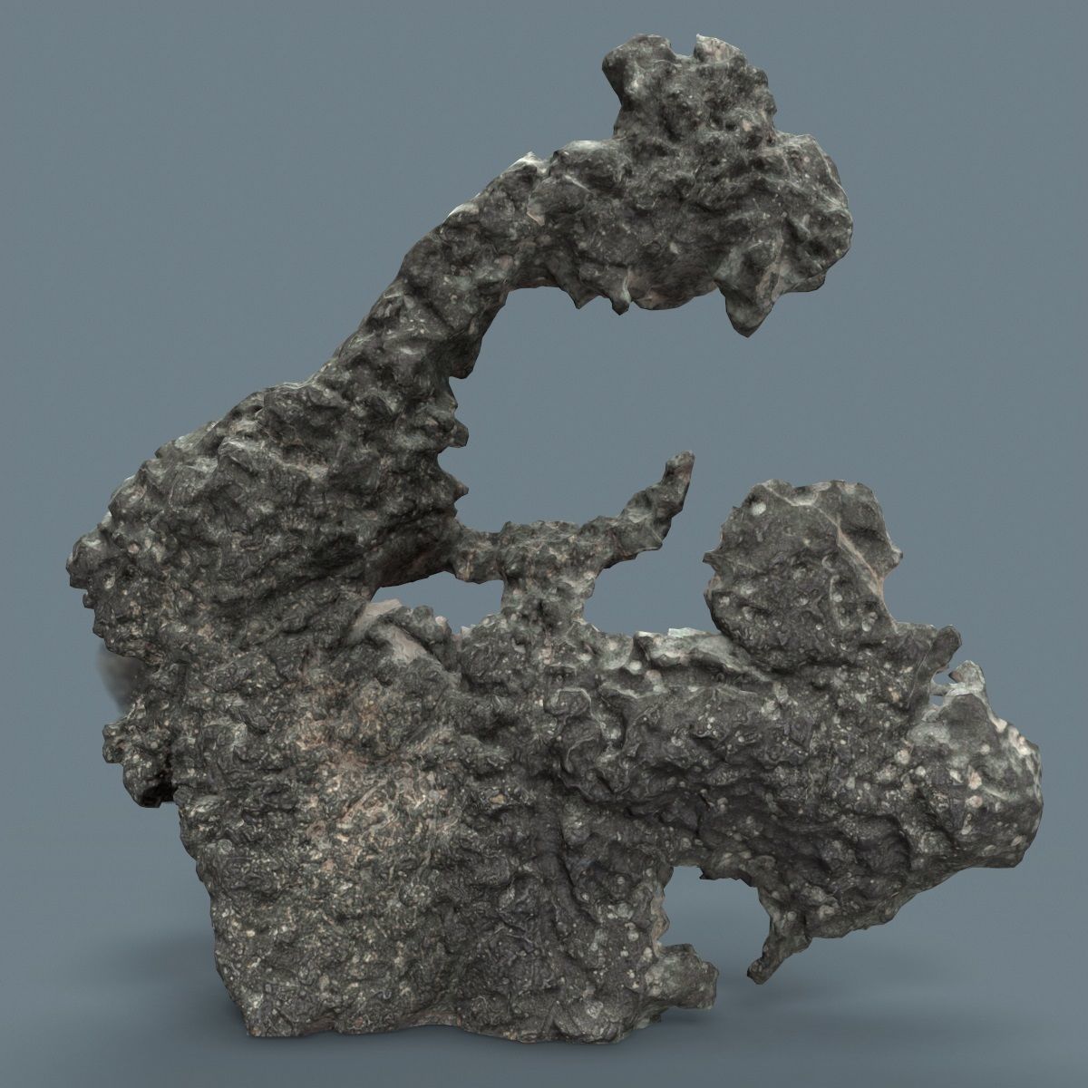 Grey Stylized Rock Low-poly 3D model_2