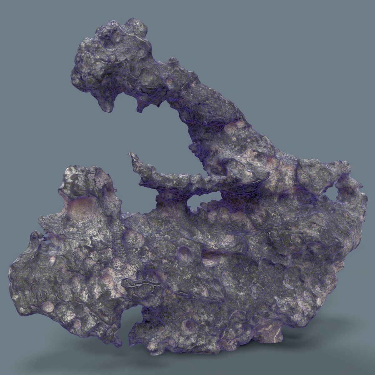 Grey Stylized Rock Low-poly 3D model_5