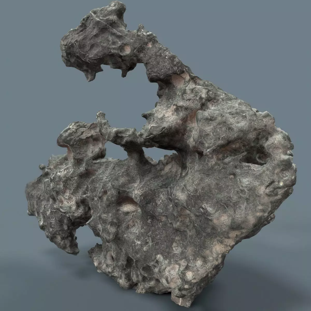 Grey Stylized Rock Low-poly 3D model_0