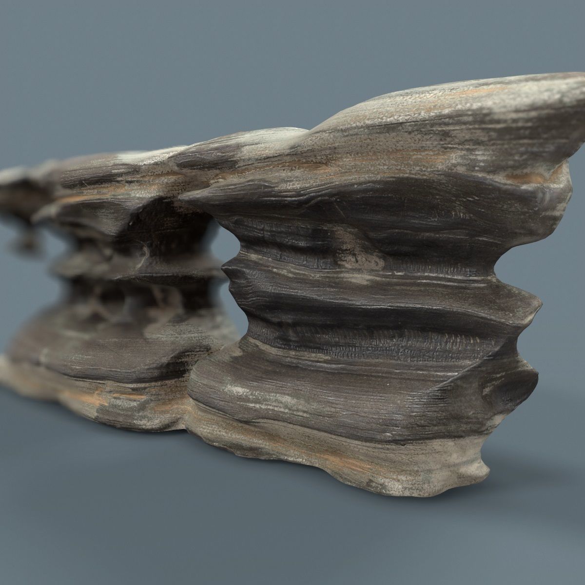Grey Stylized Pebble Rock Formation Low-poly 3D model_4