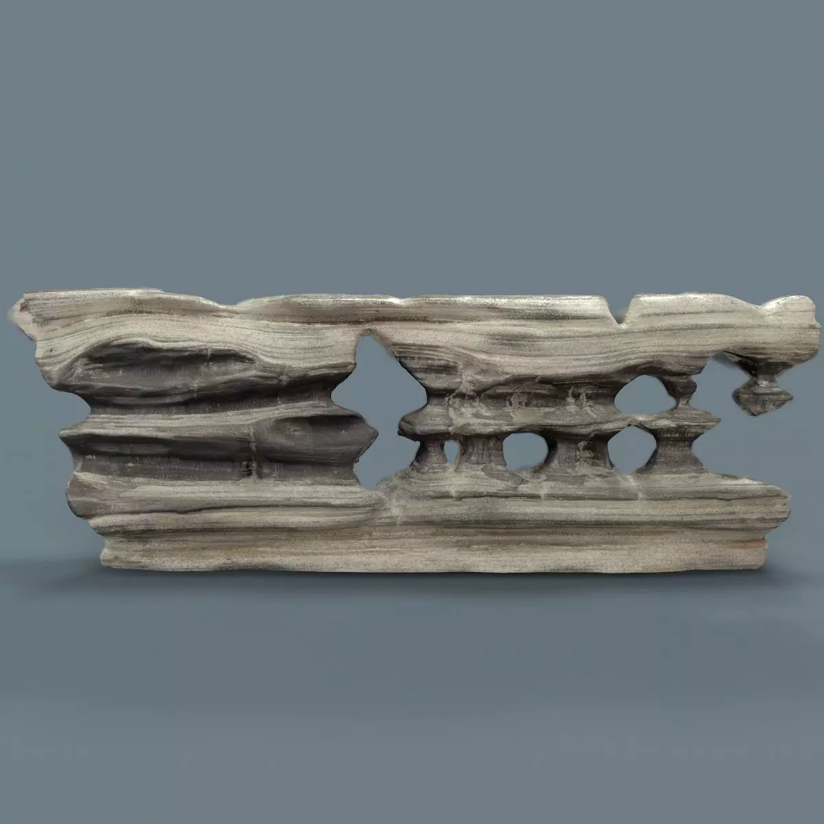 Grey Stylized Pebble Rock Formation Low-poly 3D model_0
