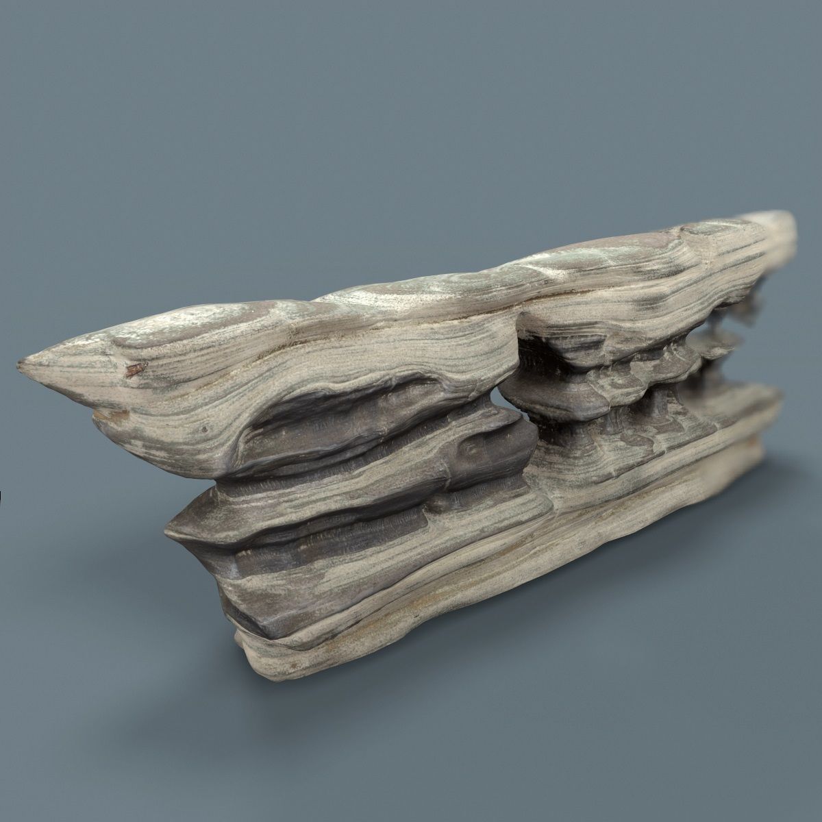 Grey Stylized Pebble Rock Formation Low-poly 3D model_3