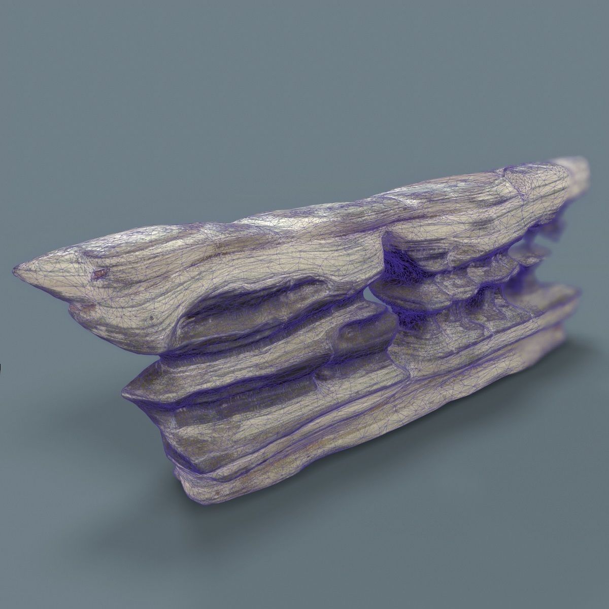 Grey Stylized Pebble Rock Formation Low-poly 3D model_5