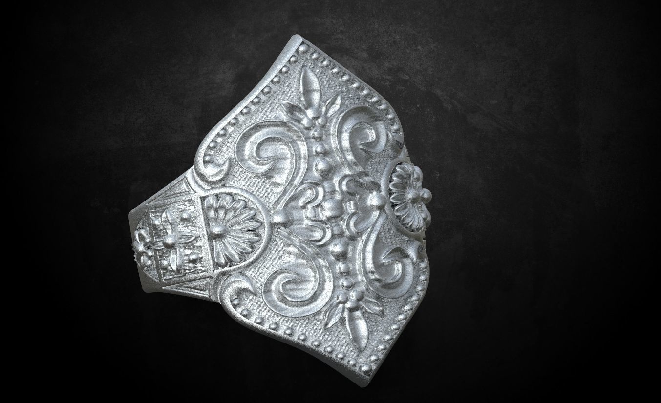 Womens ring with antique patterns stylish 241 3D print model_17