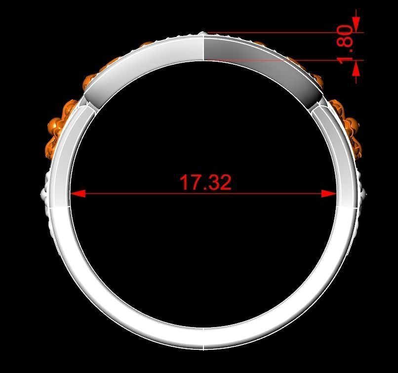 Womens ring with antique patterns stylish 241 3D print model_21