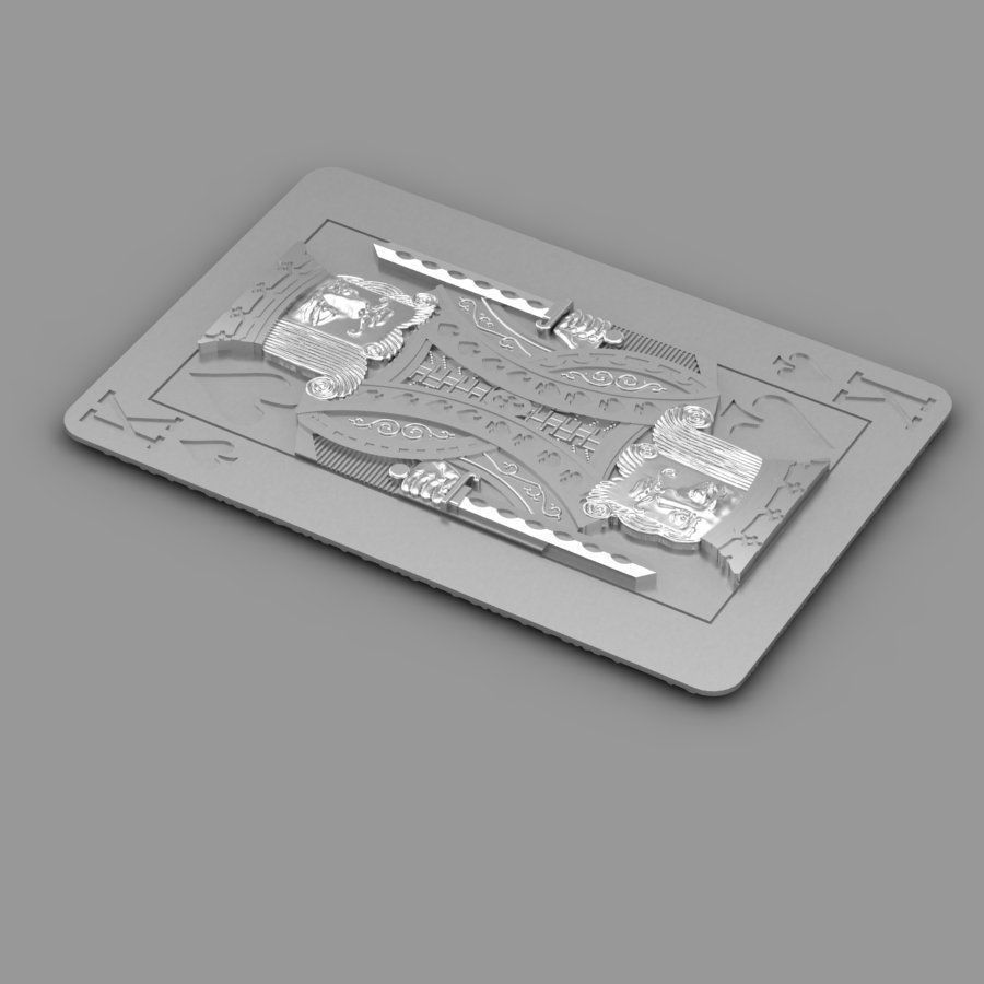 Pendant playing card 3D print model_1
