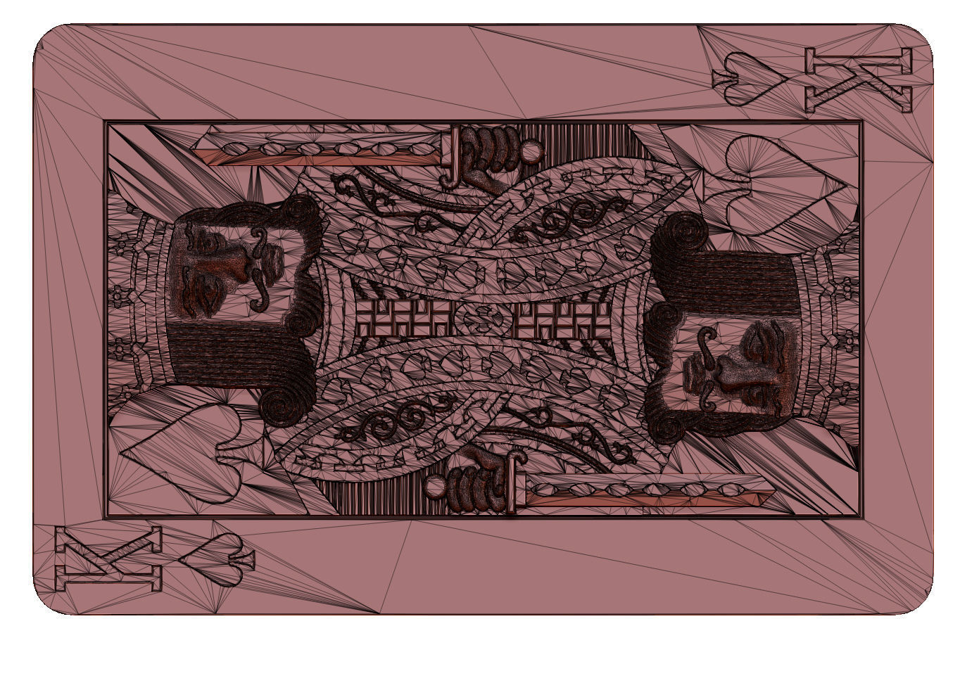 Pendant playing card 3D print model_3