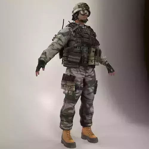 Soldier Black Lite V1 Not Rigged