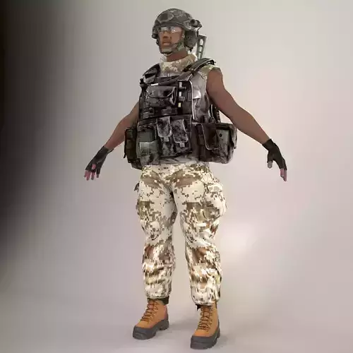 Soldier Black V2 Lite Not rigged