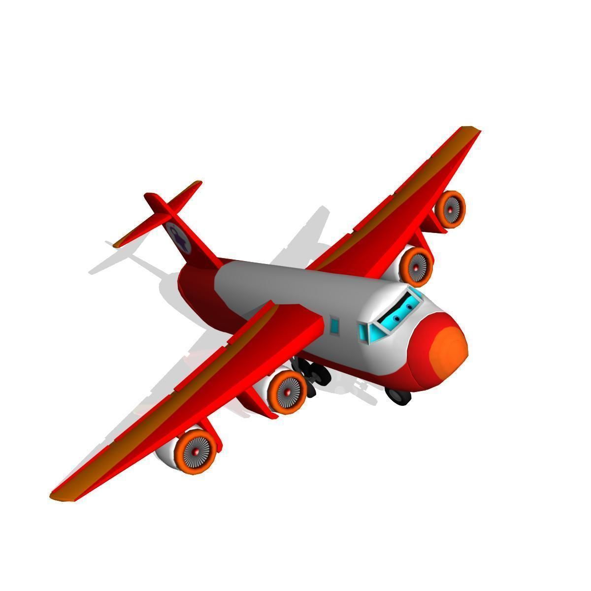 Cargo Plane Low-poly 3D model_1