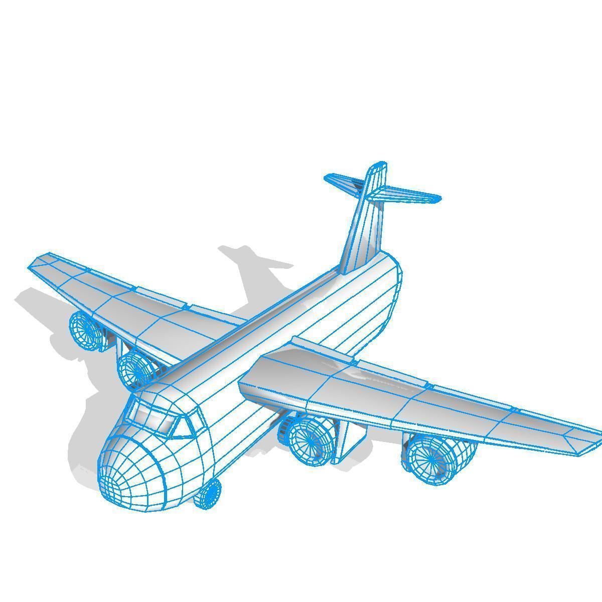 Cargo Plane Low-poly 3D model_4