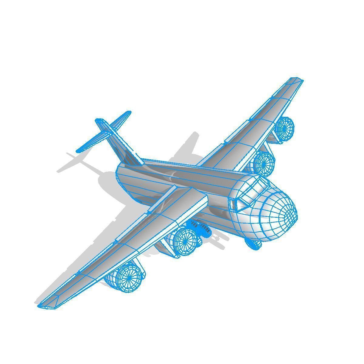 Cargo Plane Low-poly 3D model_5
