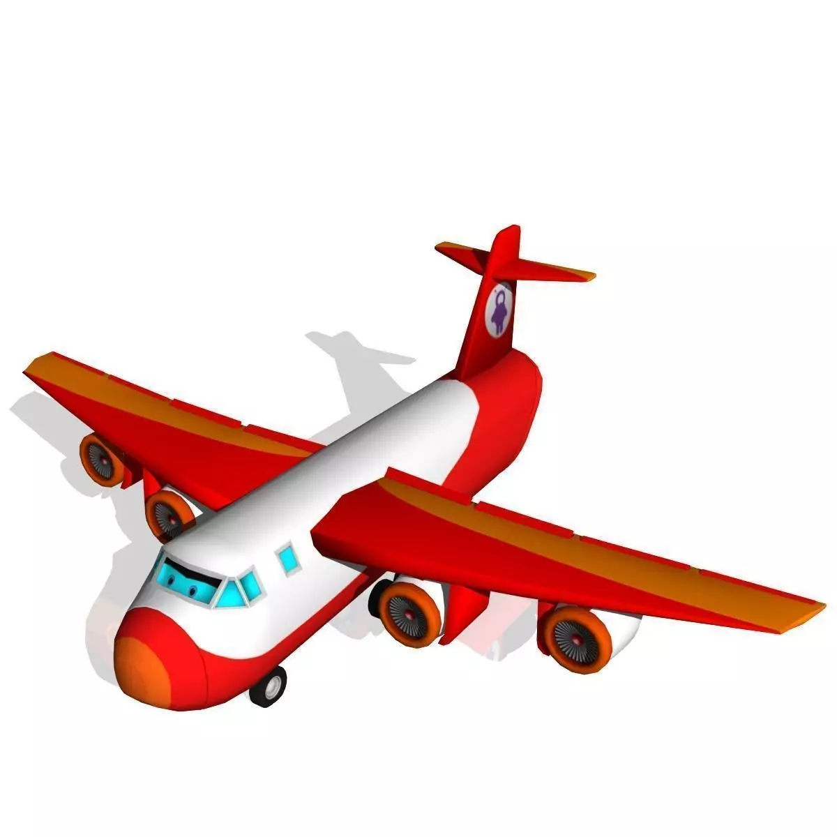 Cargo Plane Low-poly 3D model_0