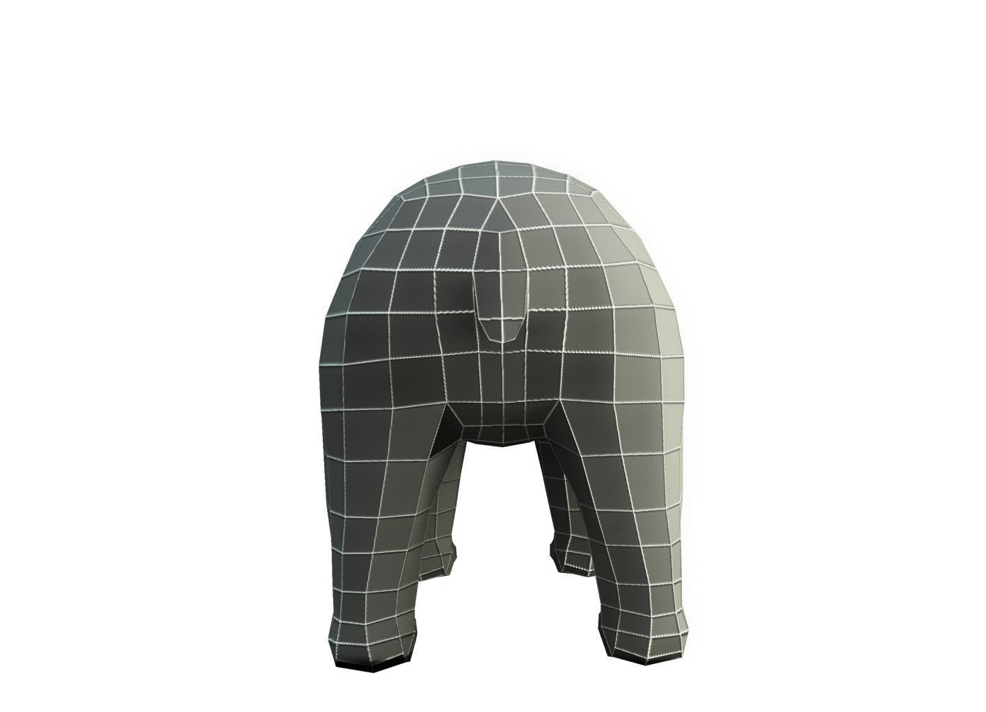 Base Mesh Bear - Low Poly Low-poly 3D model_3