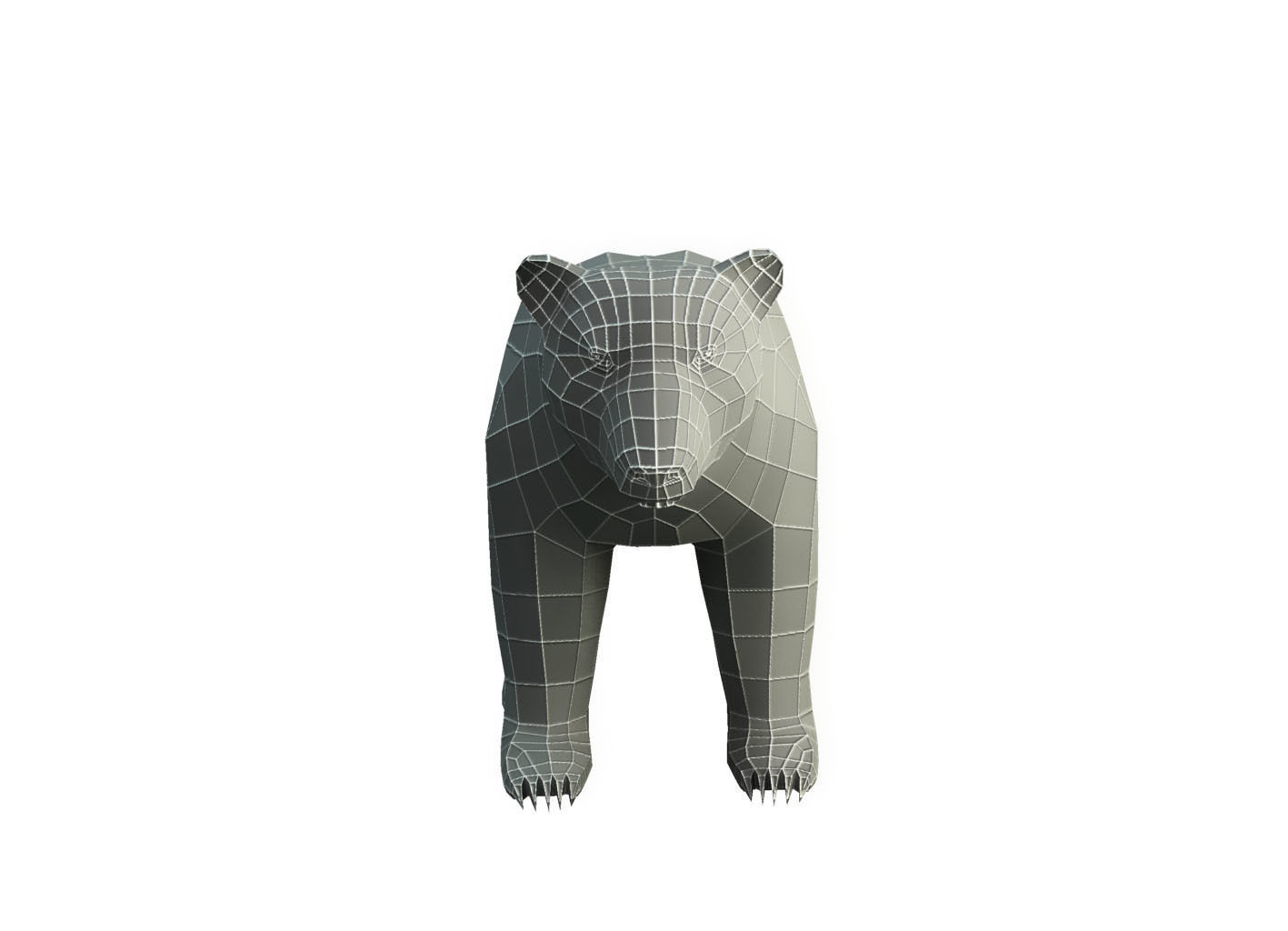 Base Mesh Bear - Low Poly Low-poly 3D model_1