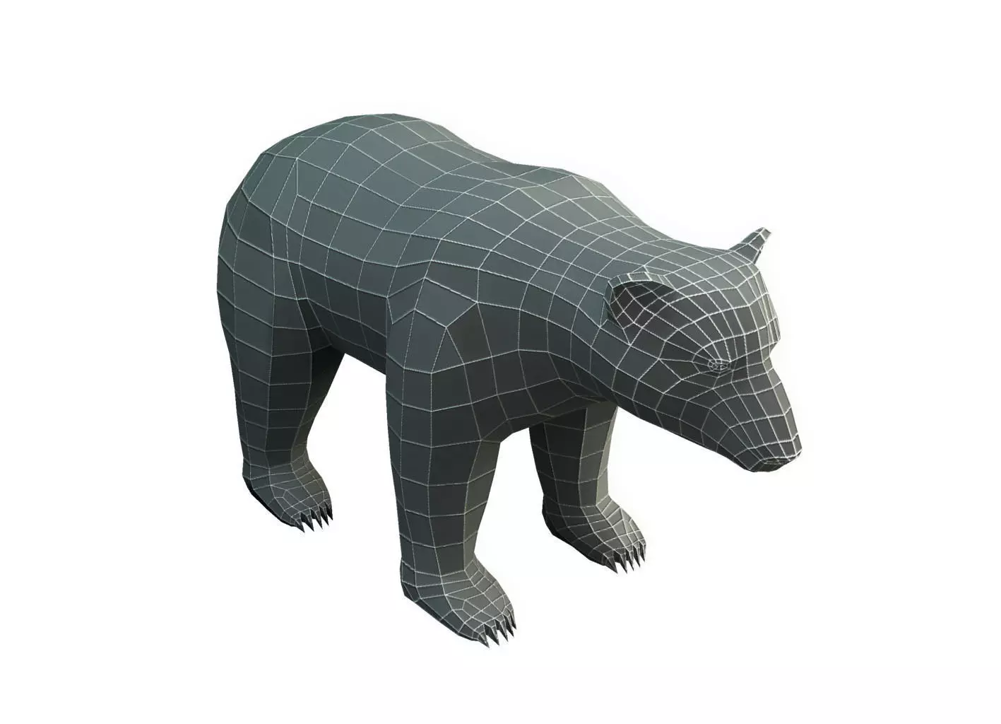 Base Mesh Bear - Low Poly Low-poly 3D model_0