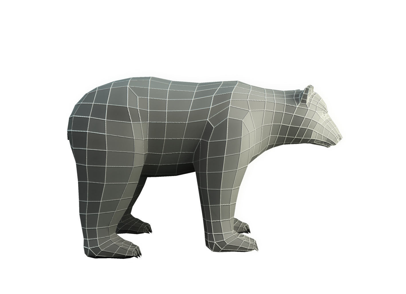 Base Mesh Bear - Low Poly Low-poly 3D model_2