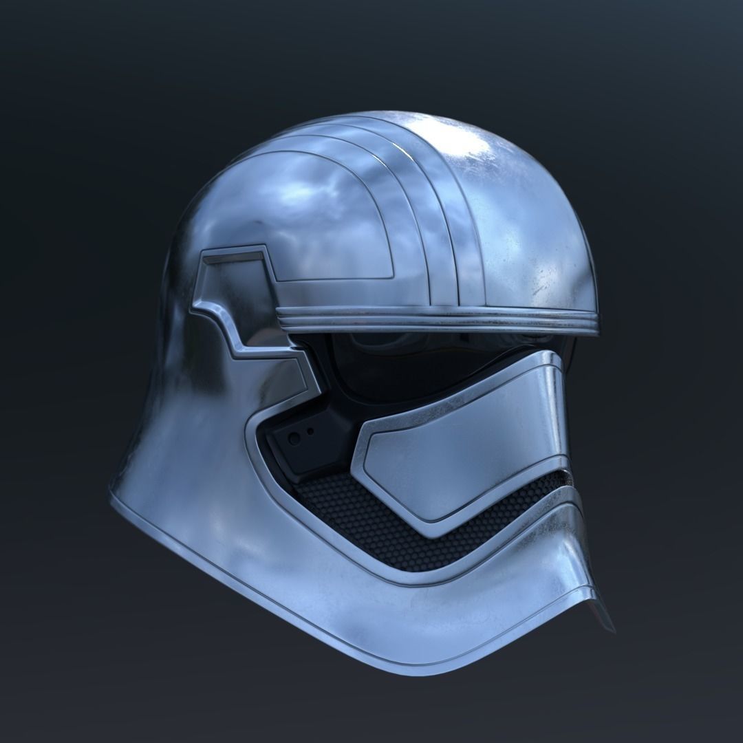 Captain Phasma Helmet Low-poly 3D model_7