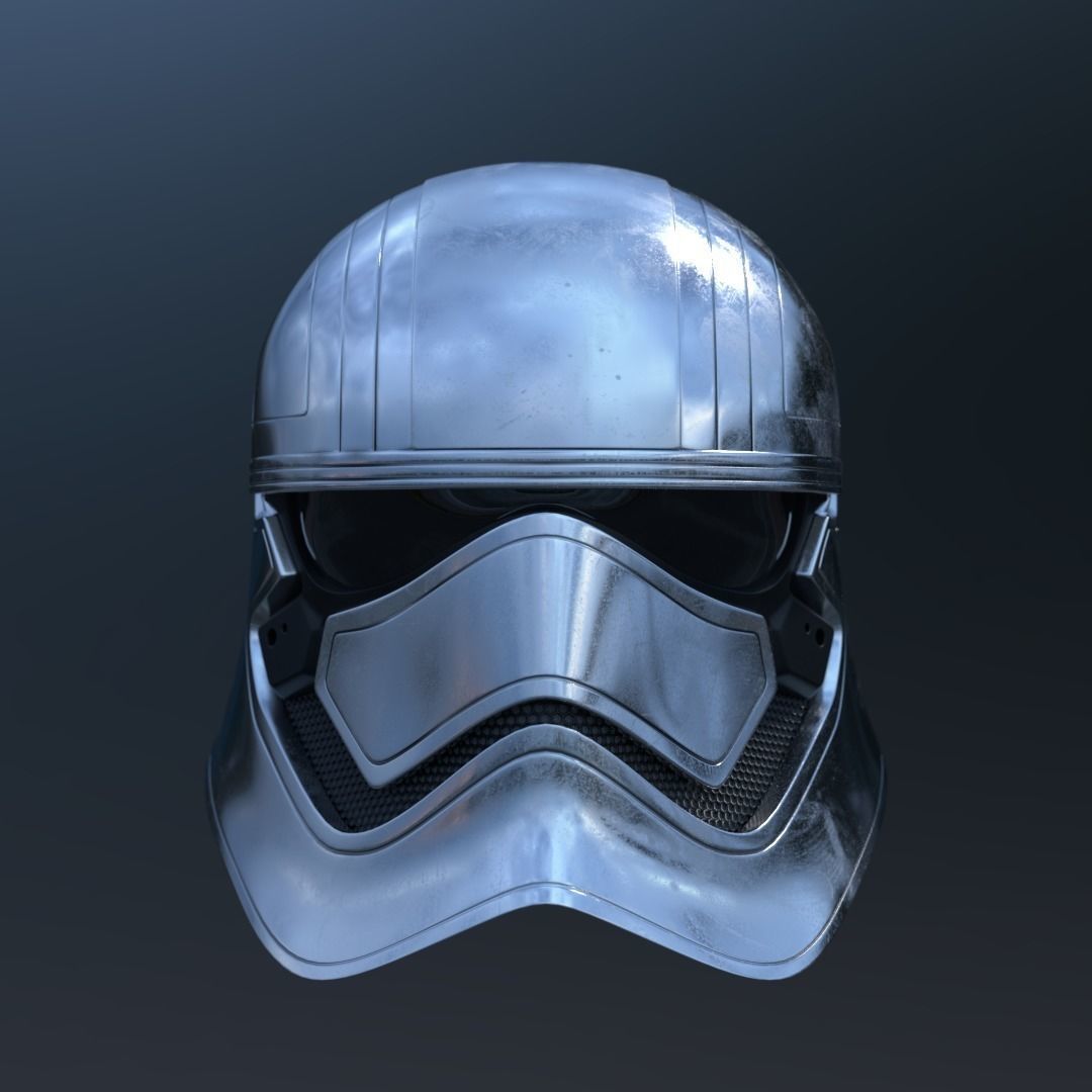 Captain Phasma Helmet Low-poly 3D model_1