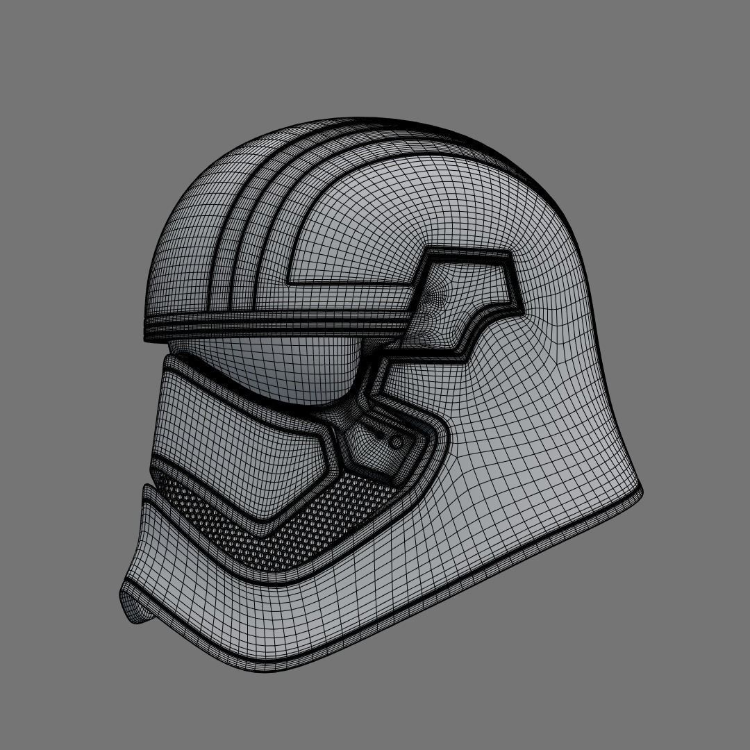 Captain Phasma Helmet Low-poly 3D model_12