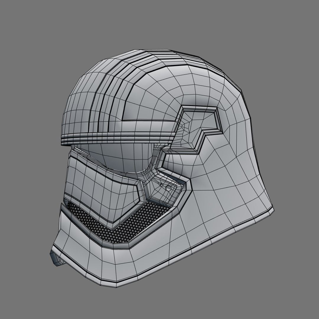 Captain Phasma Helmet Low-poly 3D model_13