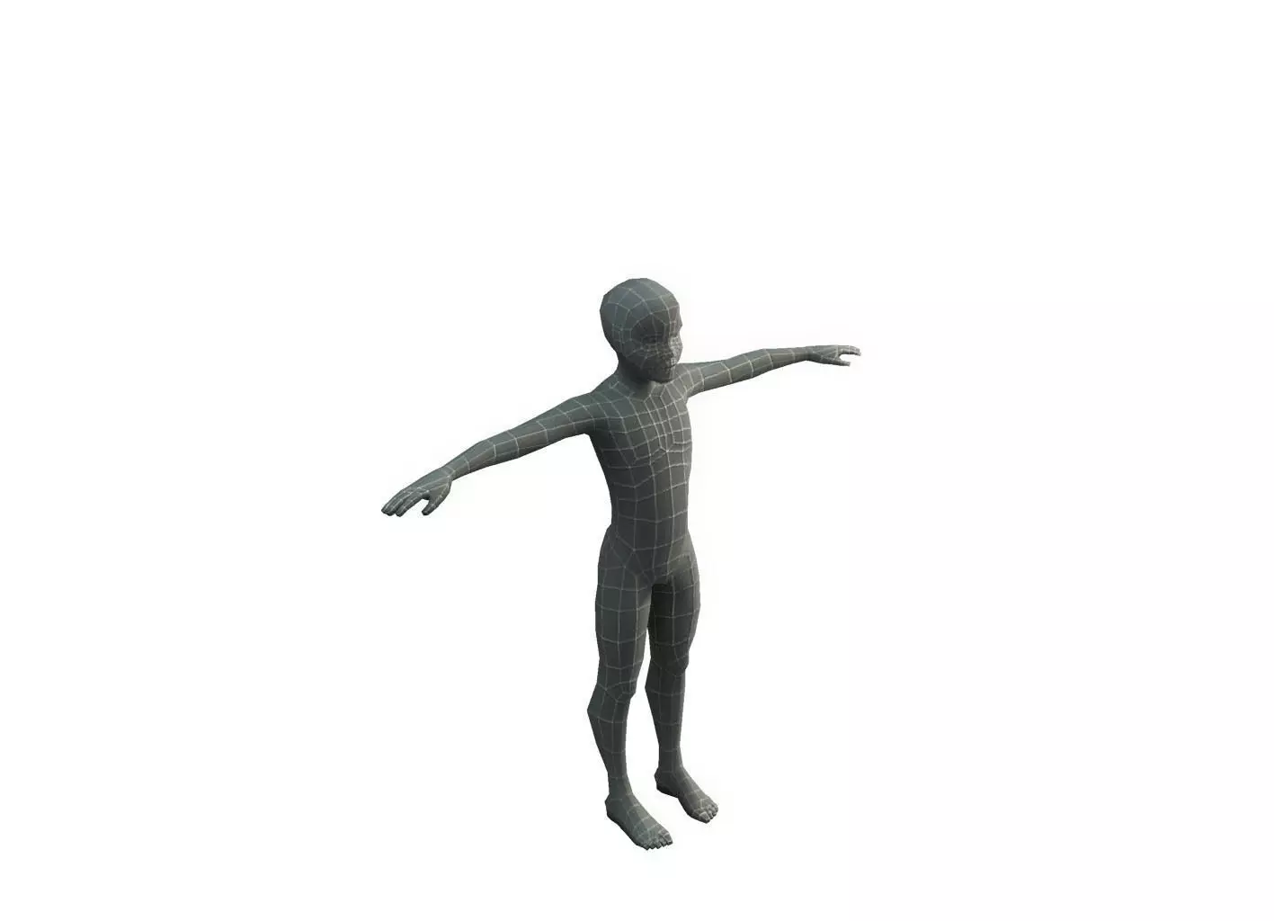 Base Mesh Kid - Low Poly  Low-poly 3D model_0
