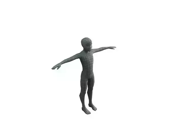 Base Mesh Kid - Low Poly  Low-poly 3D model