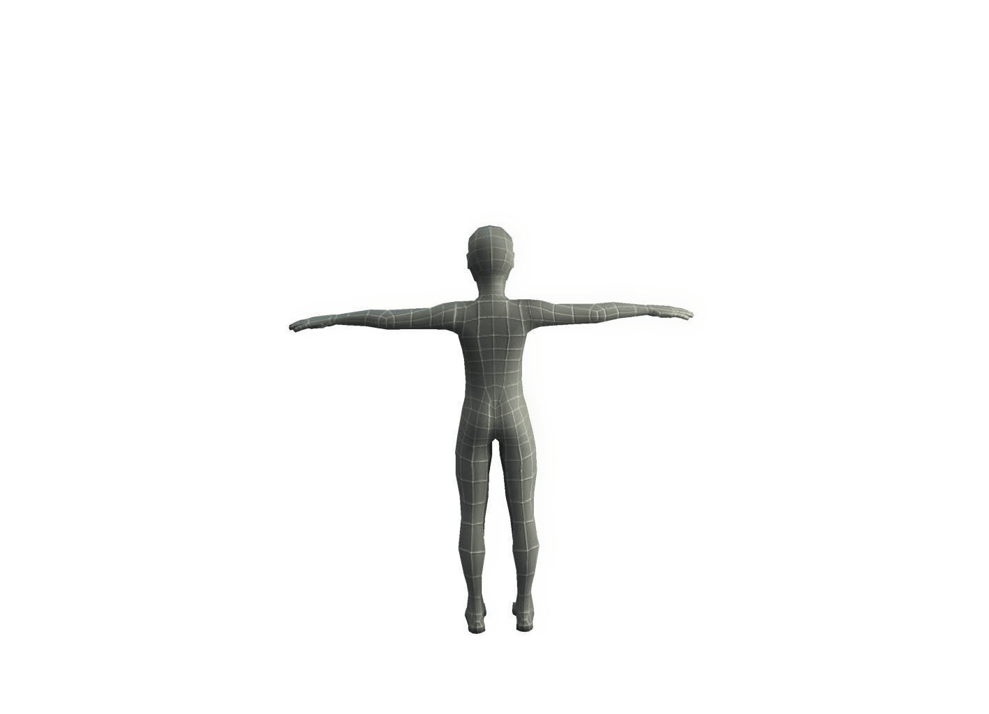 Base Mesh Kid - Low Poly  Low-poly 3D model_5