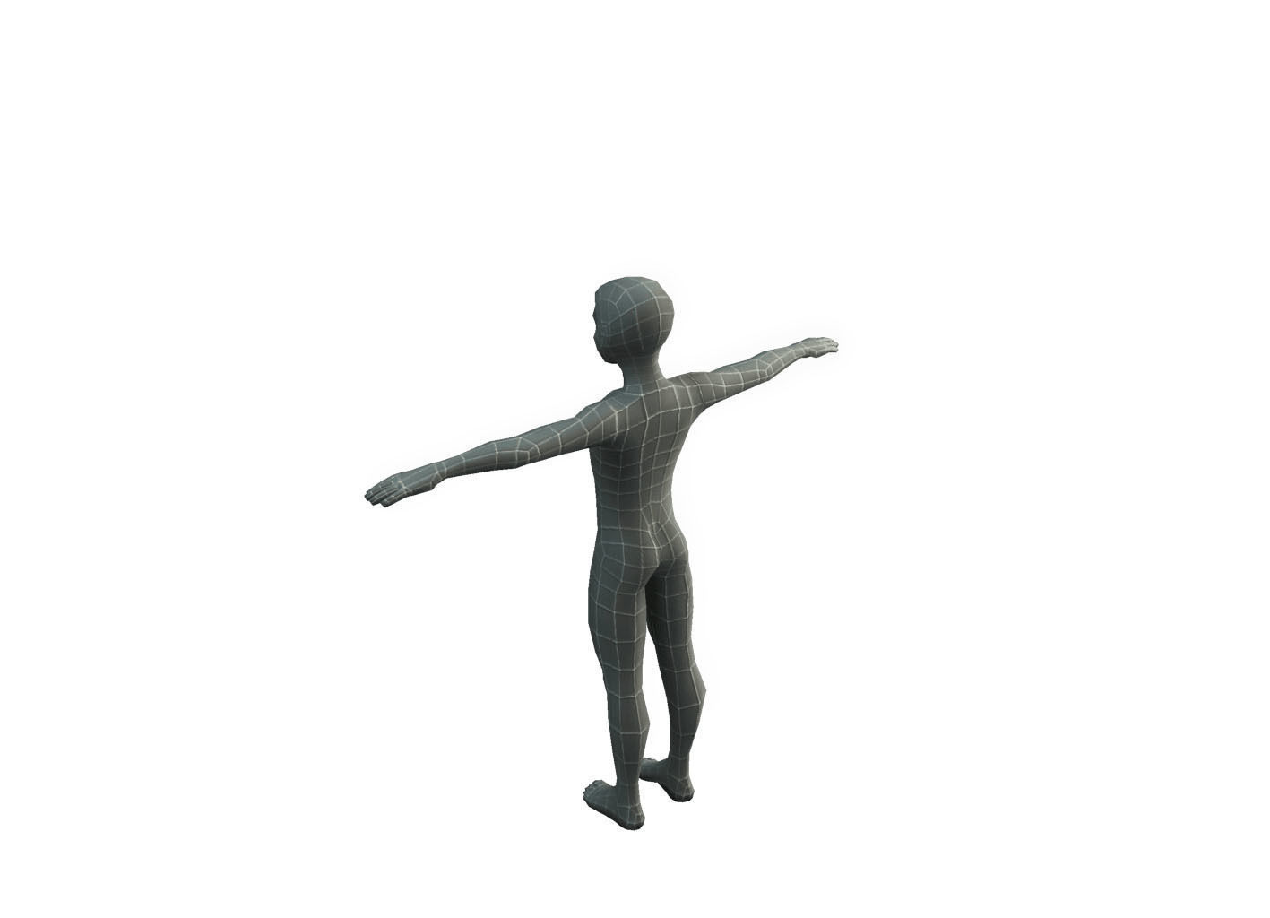 Base Mesh Kid - Low Poly  Low-poly 3D model_1